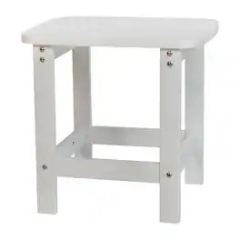 Emma + Oliver - Hammond Indoor/Outdoor Polyresin Adirondack Side Table for Porch, Patio, or Sunroom - White