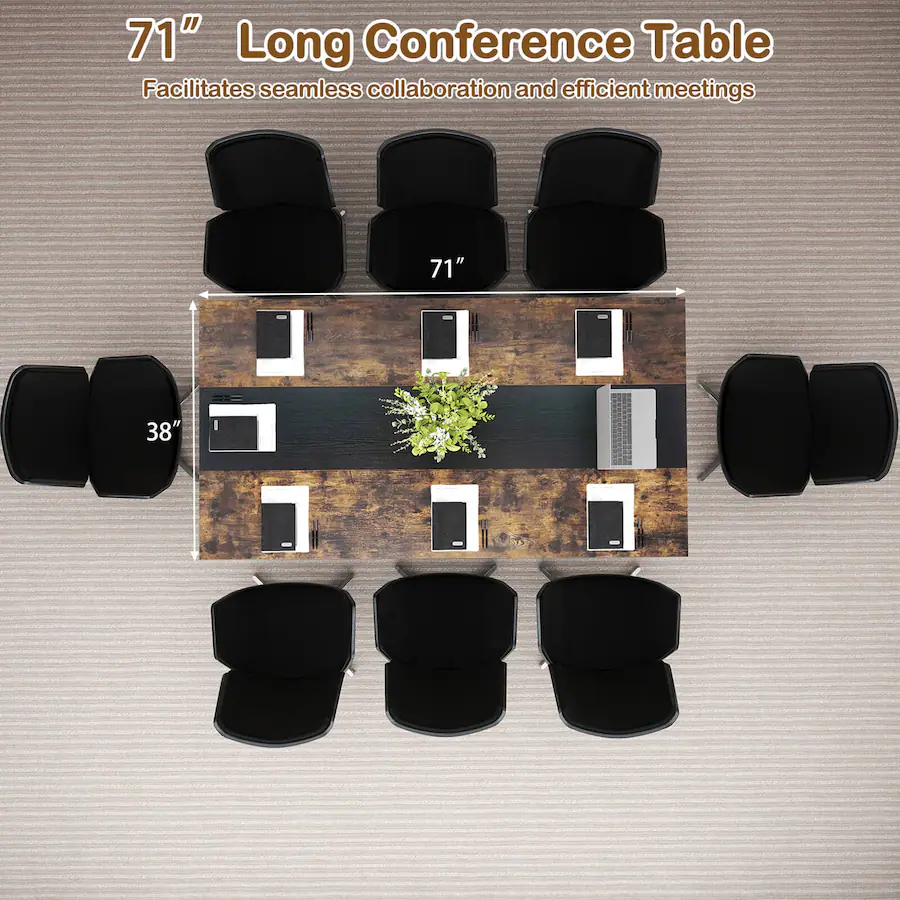 Conference Table Shelf Costway 2 PCS 6 FT Conference Table with Cable Grommet Storage Shelf ...