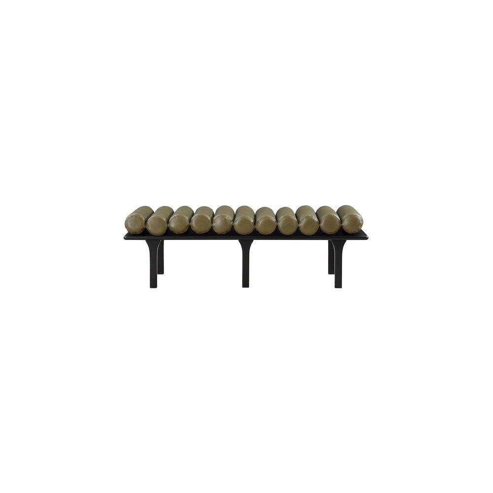 Alt View 3. Meridian Furniture - Landon Olive Green Vegan Leather Bench - Green.