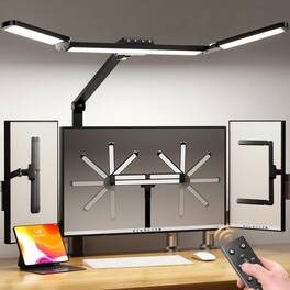 Dazzling Pops - Led Desk Lamp For Office Home Eye caring Light With Stepless Dimming Adjustable Flexible Gooseneck Usb - Deep Black Large Pro