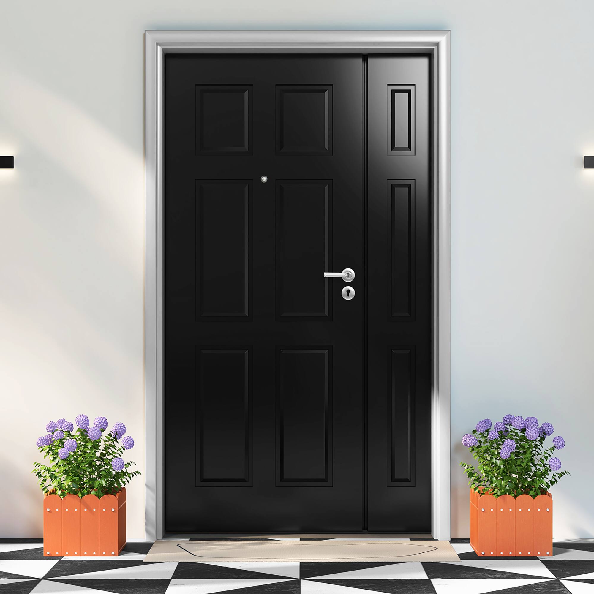 Alt View 3. Gymax - Gymax 2 Pack Square Planter Box Weather-Resistant HDPE Flower Pot Garden Bed Orange - Orange.