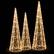 Alt View 18. Costway - Set of 3 Pre-lit Christmas Cone Trees Decoration with Star String & 90 Lights - Gold.