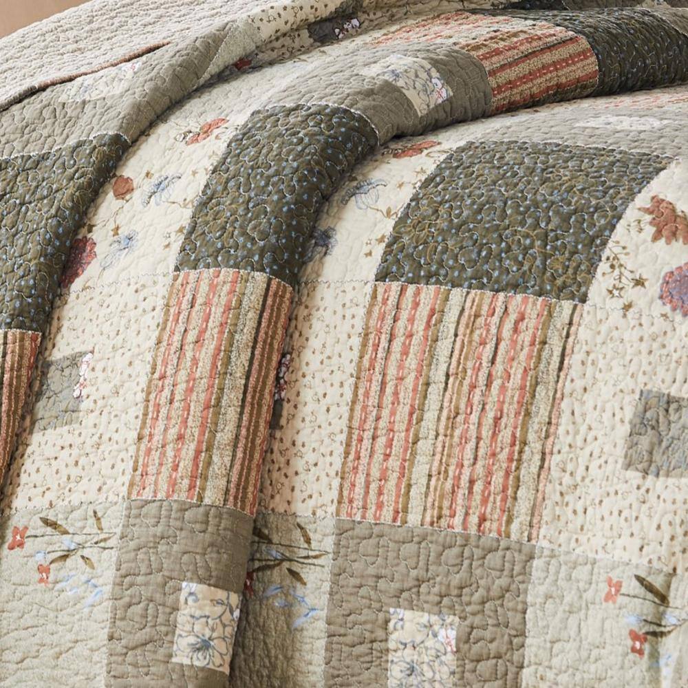 Alt View 2. Greenland Home Fashions - Greenland Home Fashion Sedona Quilt And Pillow Sham Set - 3 - Piece - Full/Queen 90x90", Multi - Multi.