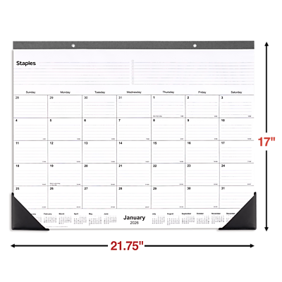 Staples

28 Bundey 20

Monday 3
Tuesday 4
Wednesday 5
Thursday 2
Friday 3
Saturday 4

January 2026

21.75"