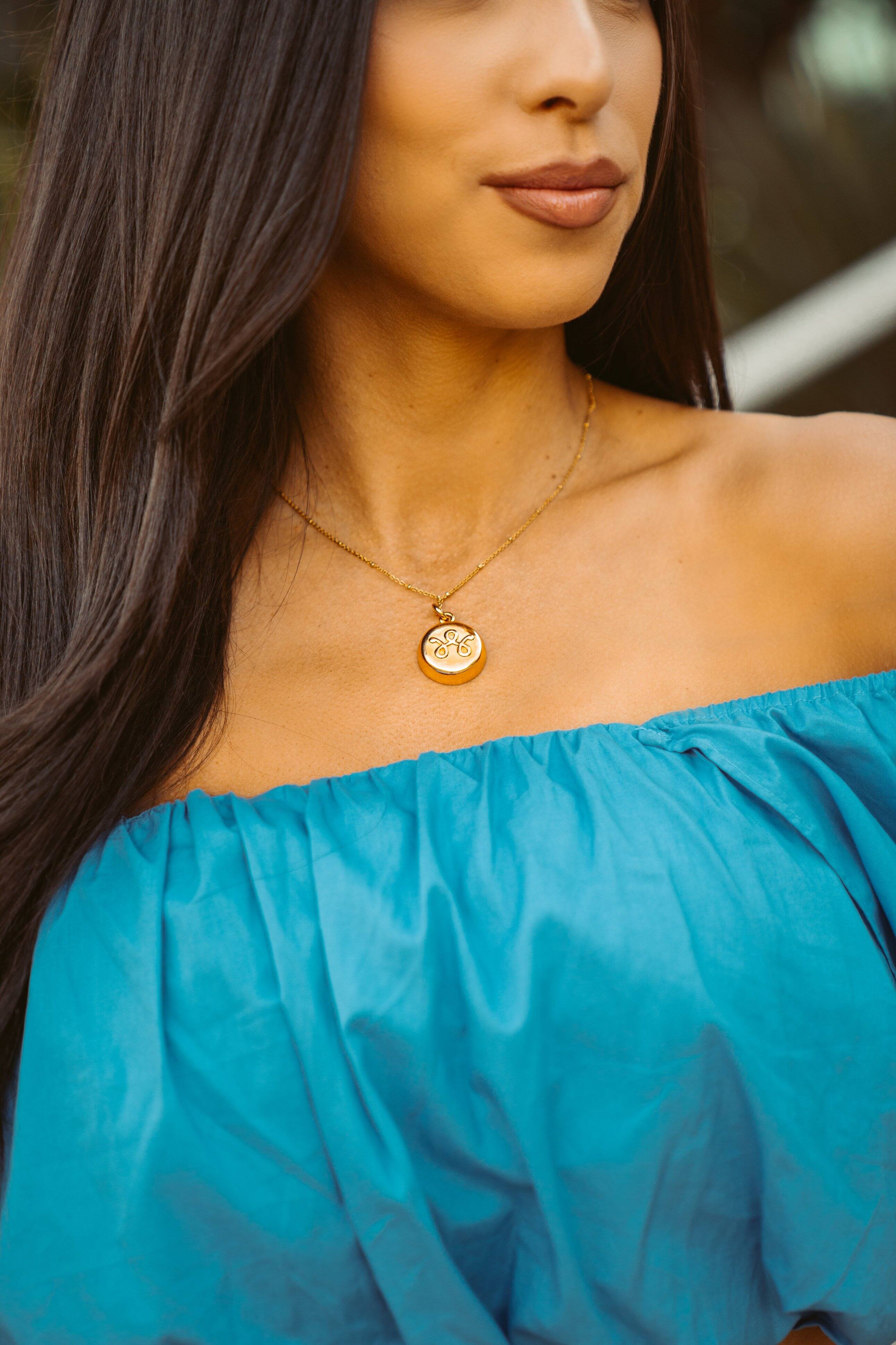 Alt View 16. invisaWear - Smart Jewelry - Personal Safety Device - Necklace - 911 and ADT Features - Gold.