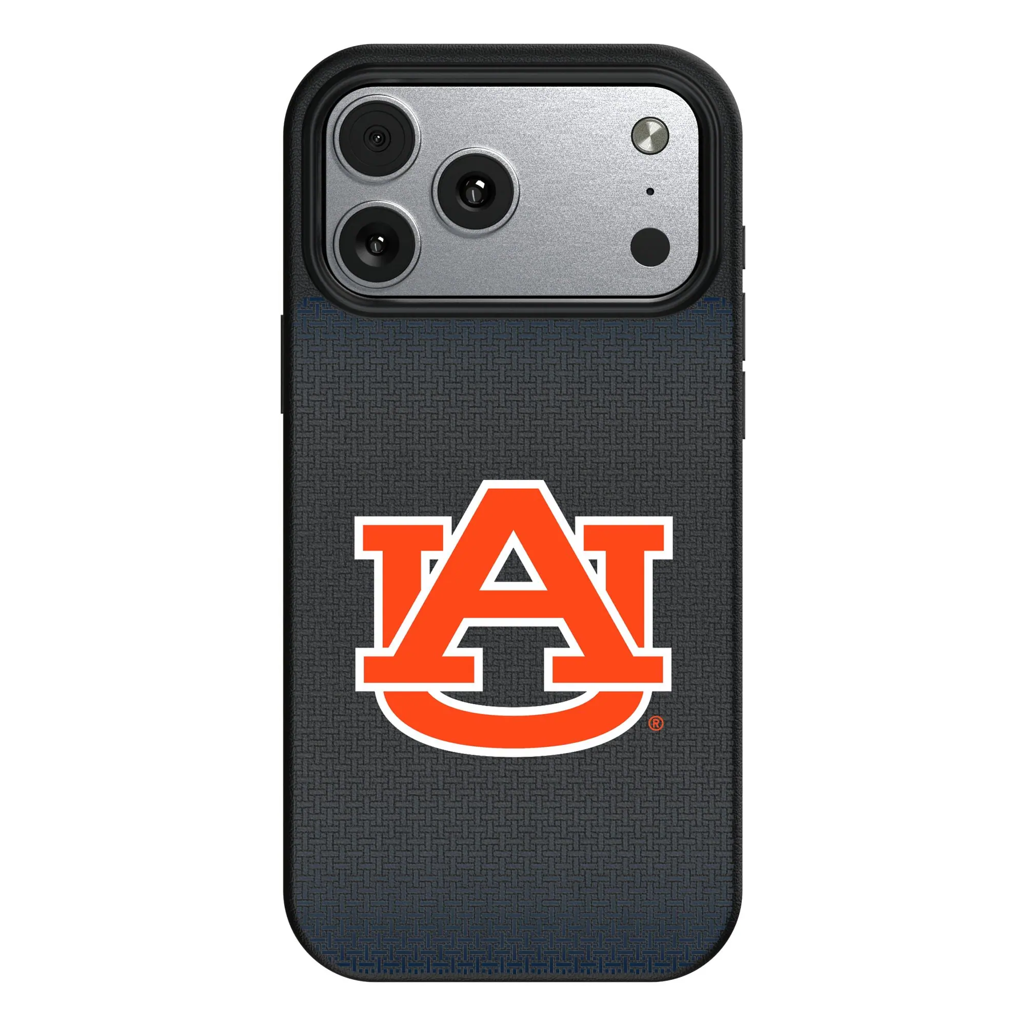 Front. Keyscaper - Auburn Tigers Linen Logo iPhone Magnetic Bump Case - 16 - Black.