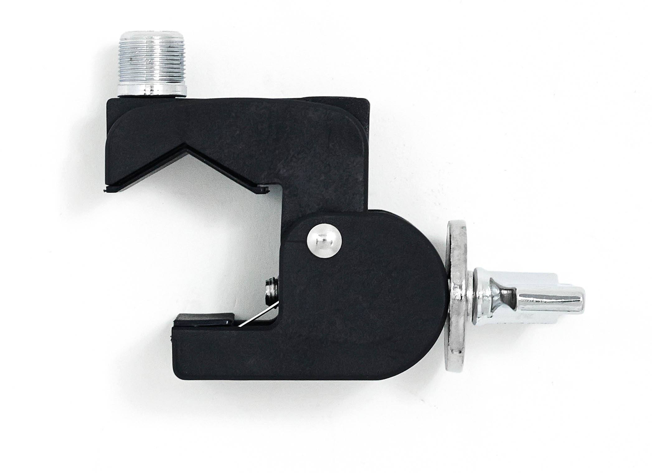 Front. Gibraltar Hardware - Adjustable Clamp for Microphone Gooseneck, Multi-Mount Drum Hardware Mic Holder, with Quick Release Function.