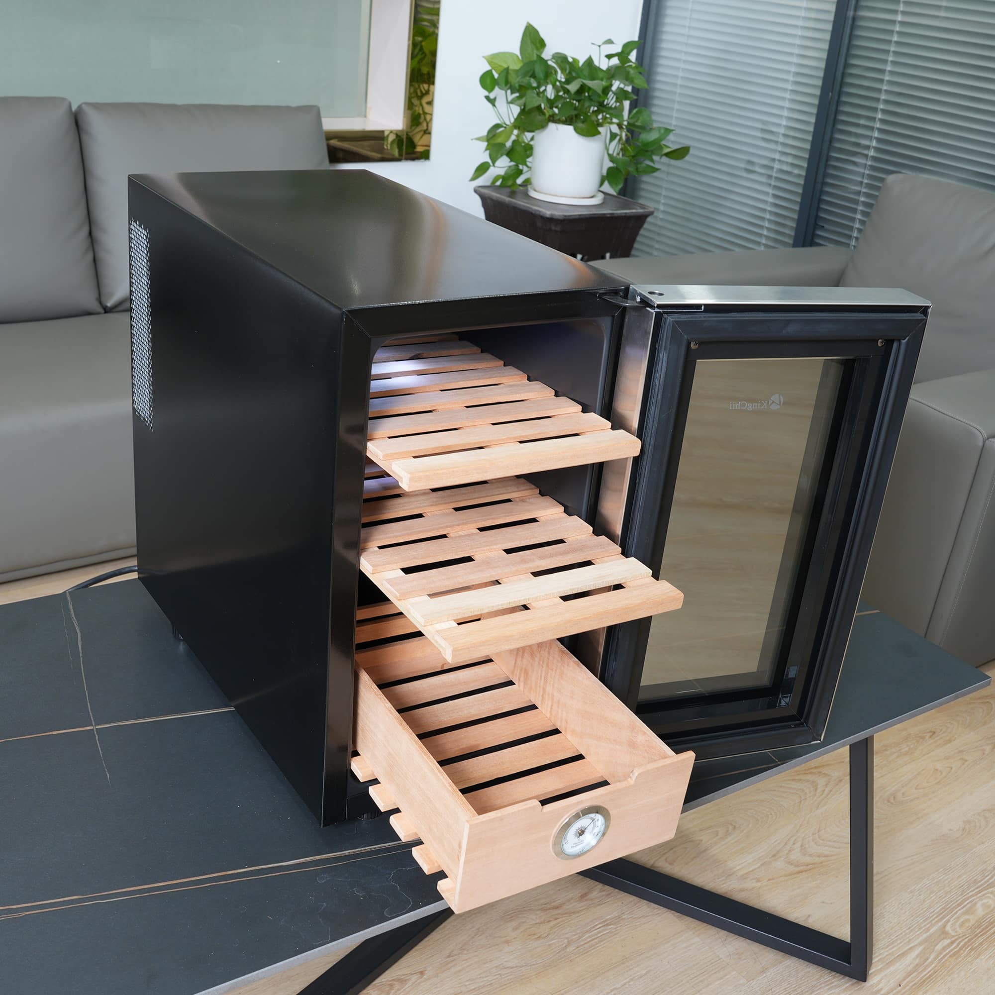 KingChii 23L Thermoelectric Cigar Humidor Storage Cabinet with