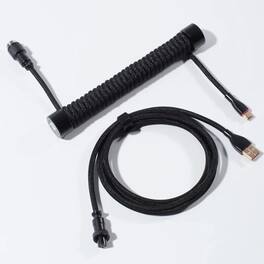 GravaStar - Coiled Aviator USB-C Cable for Mechanical Keyboard - Black
