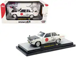 1970 Datsun 510 Light Gray with Japanese Graphics Limited Edition to 4050 pieces Worldwide 1/24 Model Car by M2 Machines