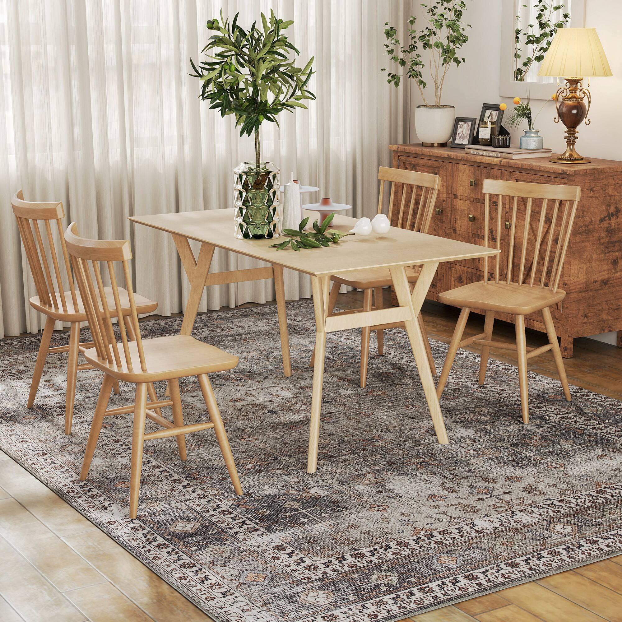 Alt View 8. Homcom - Area Rug 8x10, Machine Washable, Non-Slip Traditional, Dark Mixed-Brown - Dark Mixed Brown.