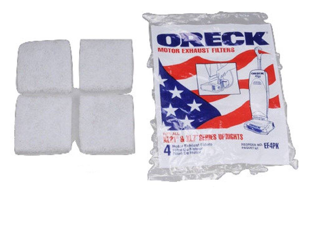 ORECK MOTOR EXHAUST FILTERS  
618 FUTS ALL X121 & XLT" SERIES UPRIGHTS  
REFILLER NO. EF4PK  
Motor Exhaust Filters  
4