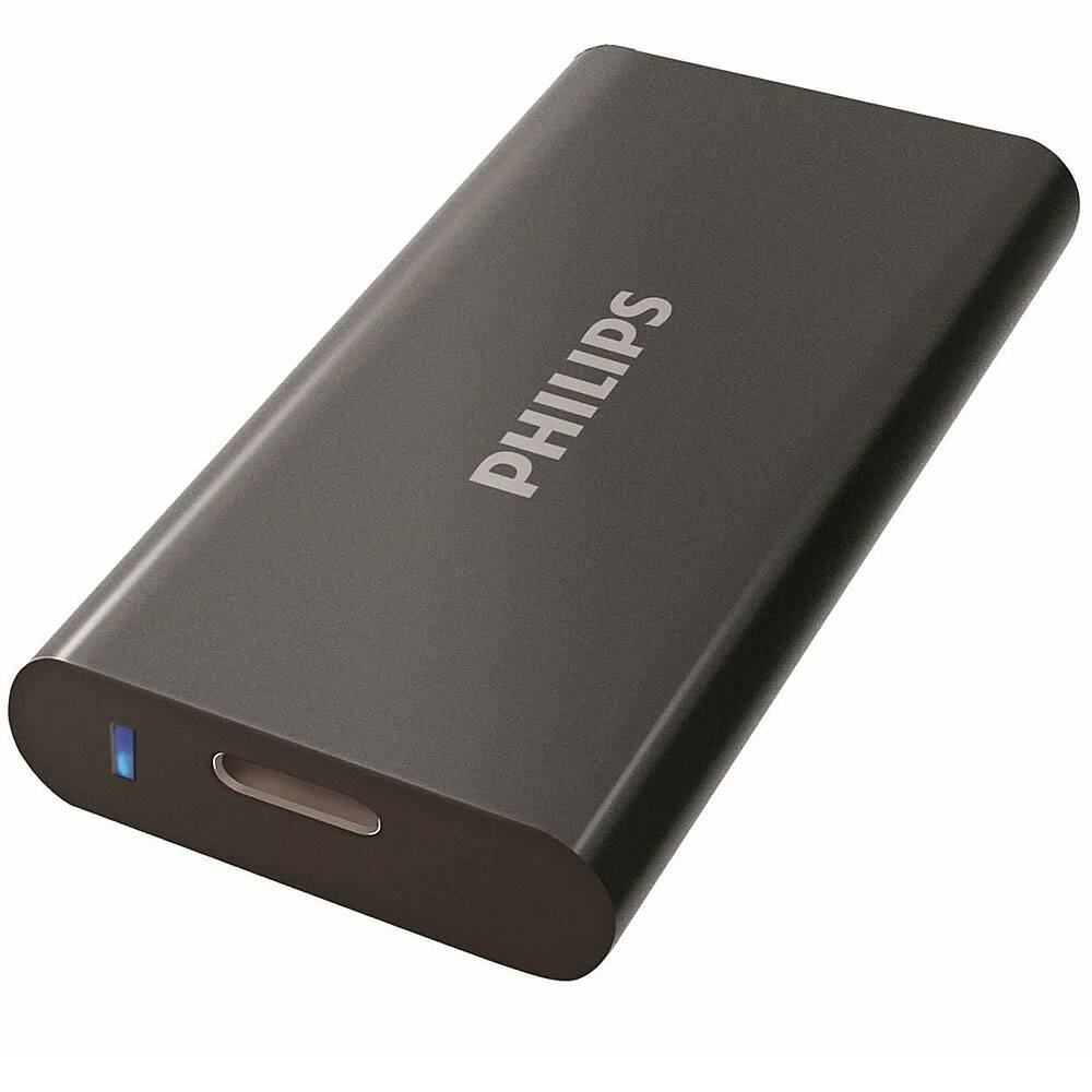 Front. Philips - 512 GB External Ultra Speed SSD - Space Gray.