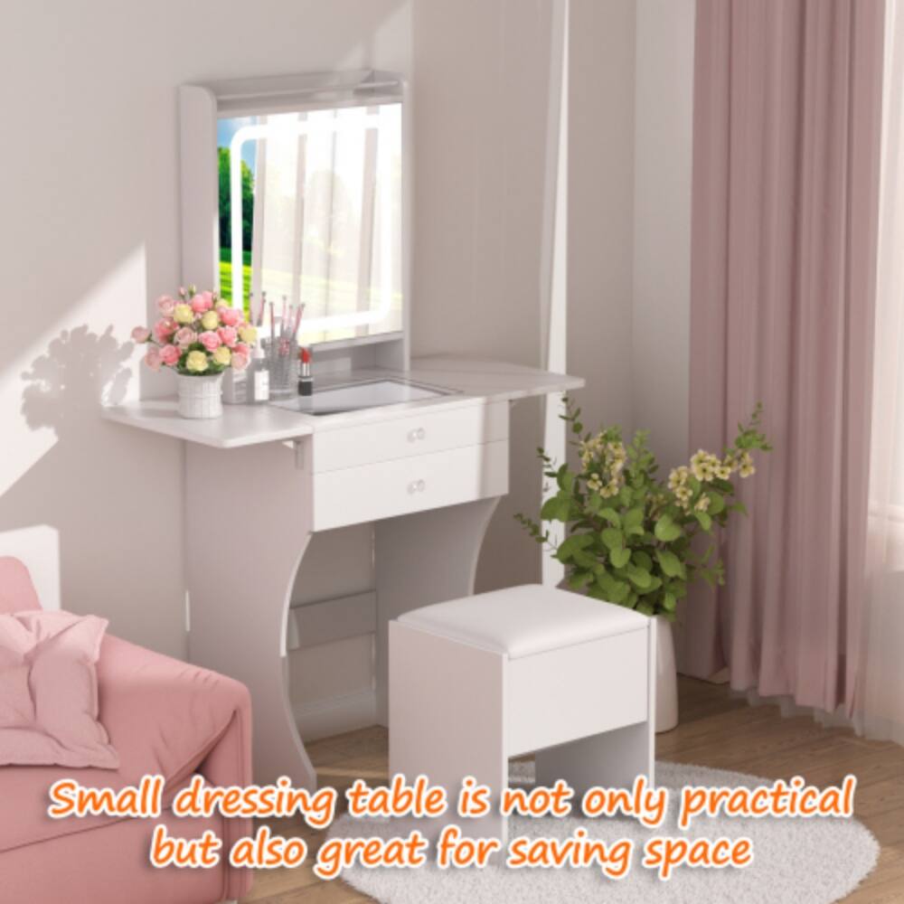 Small dressing table is not only practical but also great for saving space