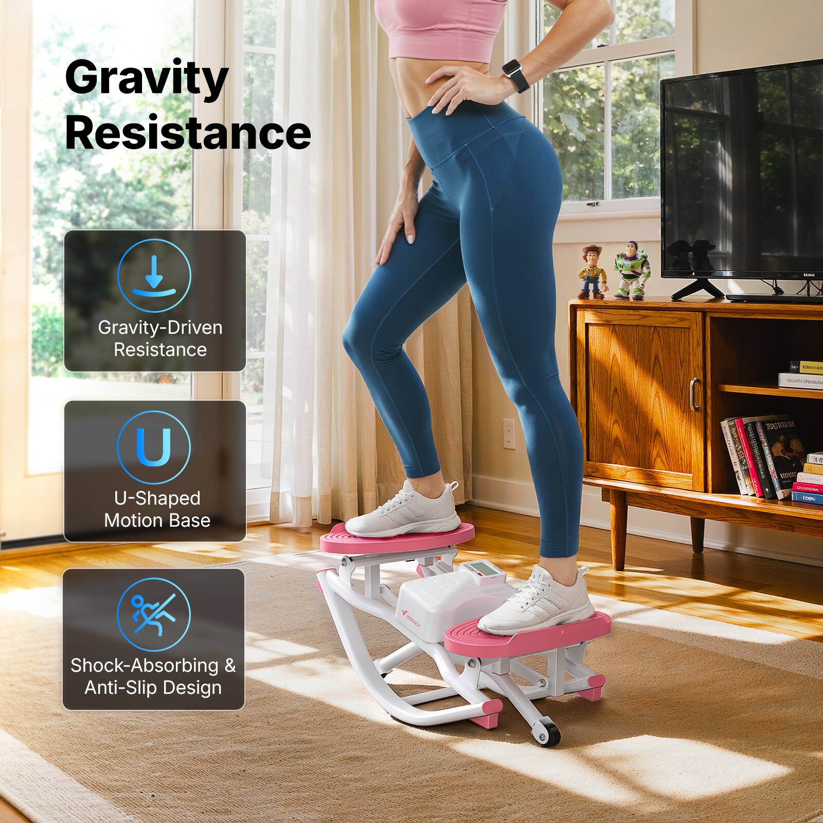 Gravity Resistance

- Gravity-Driven Resistance
- U-Shaped Motion Base
- Shock-Absorbing & Anti-Slip Design