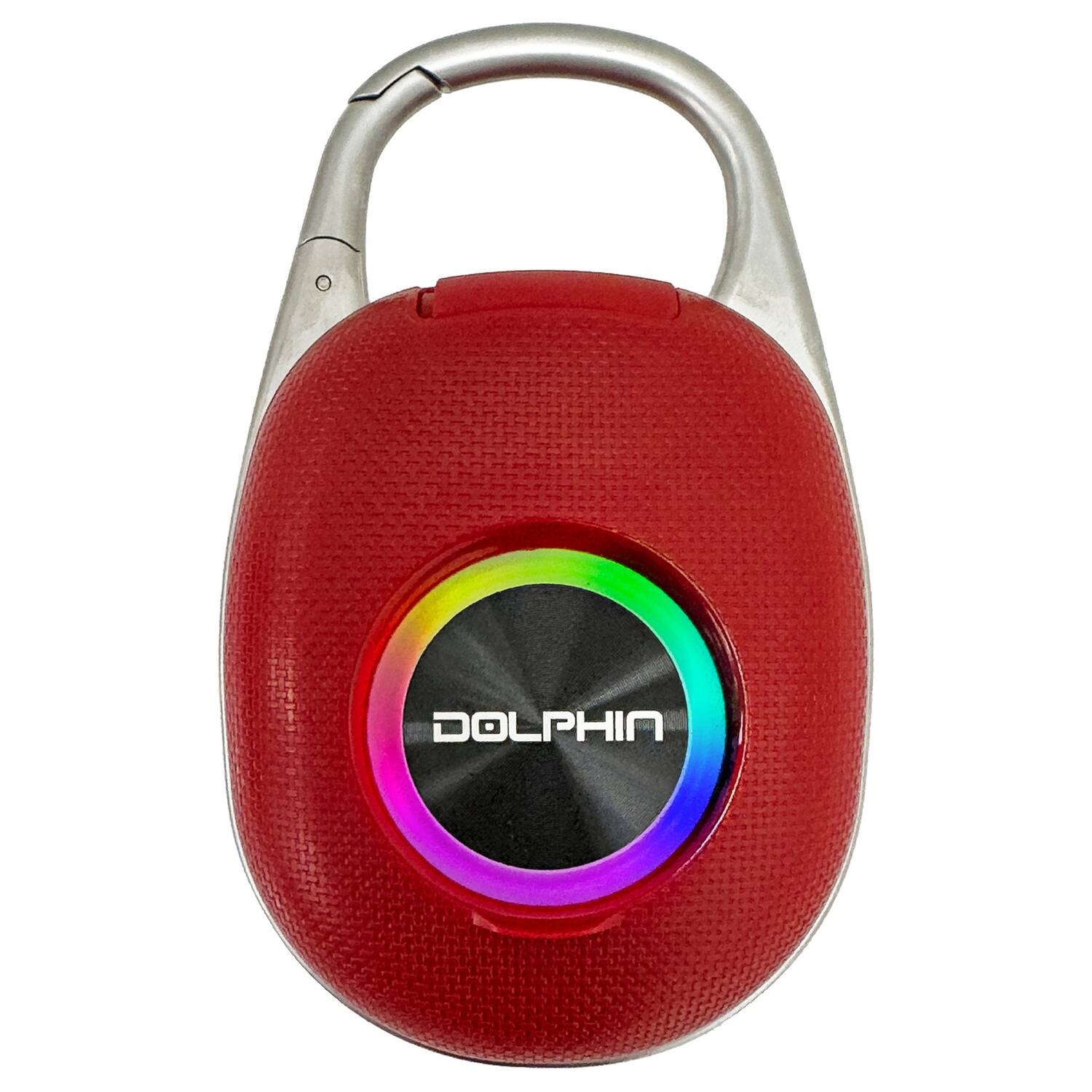 Left. Dolphin - Dolphin Audio Clp-500red Clp-500 Portable Waterproof Bluetooth Clip Speaker (red) - Red.