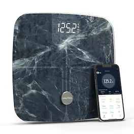 Nautica - Smart Body Scale, Bluetooth, BMI, Body Fat, Muscle & More, Smartphone App for Body Composition Tracking, 440 Lbs - Aqua Stone