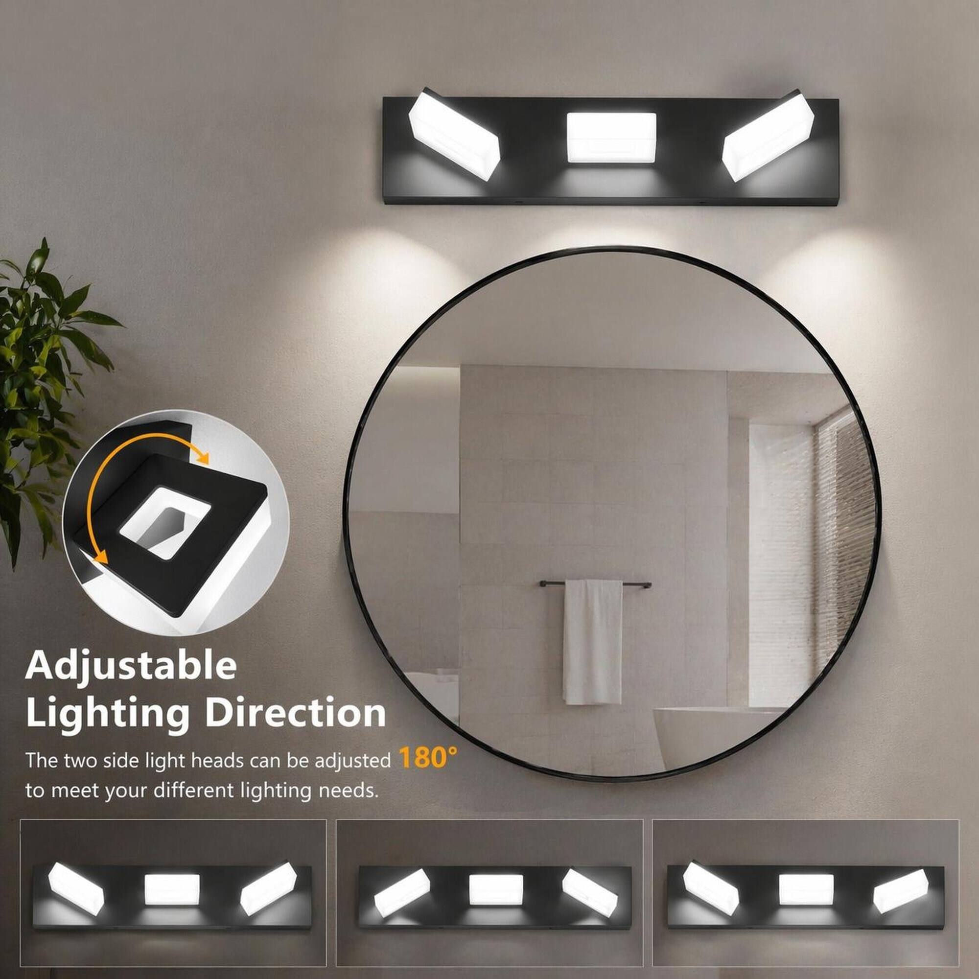Adjustable Lighting Direction  
The two side light heads can be adjusted 180° to meet your different lighting needs.