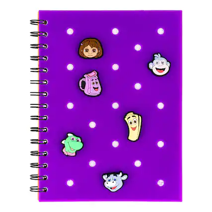 Front. Nickelodeon - Nickelodeon Dora The Explorer Notebook With Pop Charms and 160 Dotted Sheets - Purple.