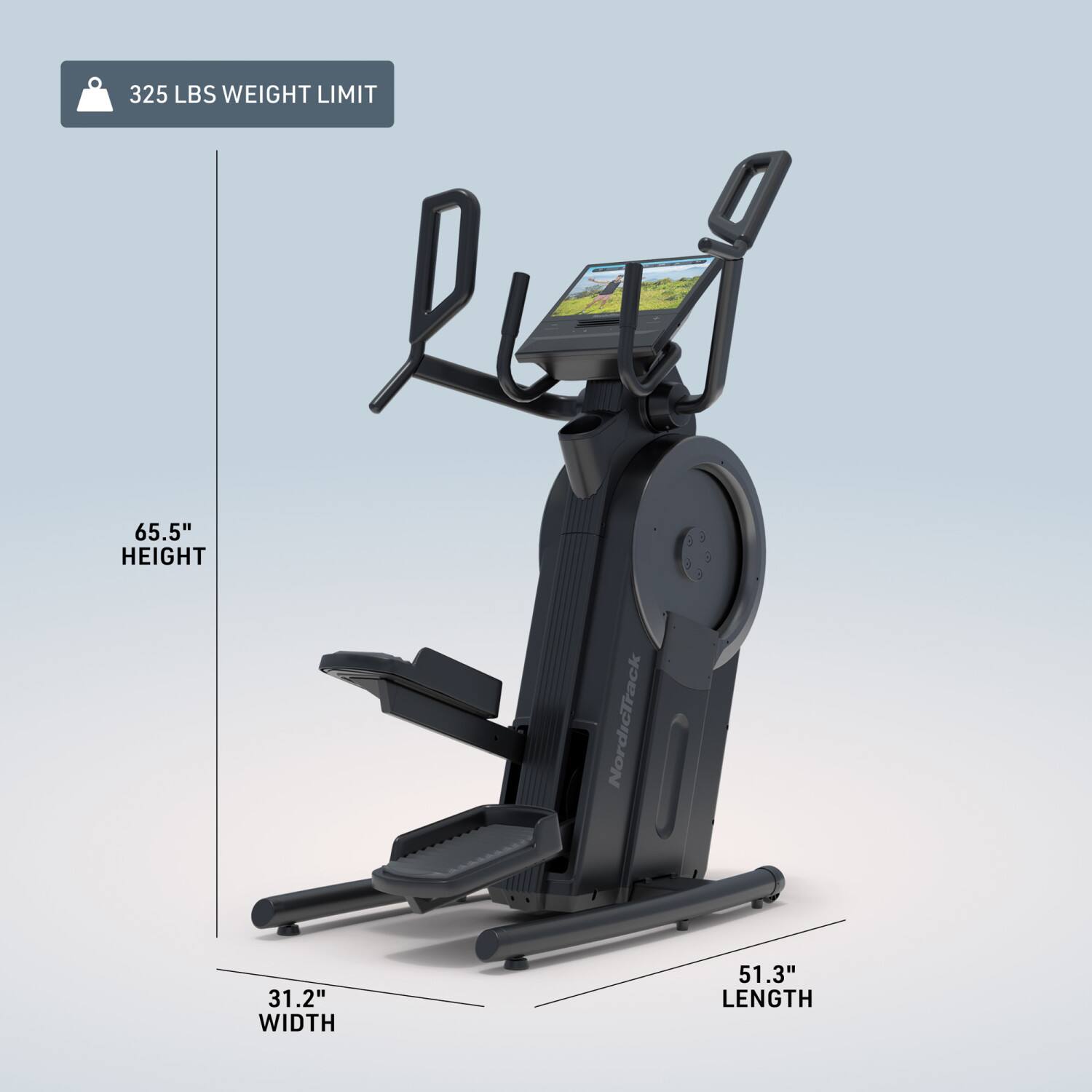 325 LBS WEIGHT LIMIT  
65.5" HEIGHT  
31.2" WIDTH  
51.3" LENGTH