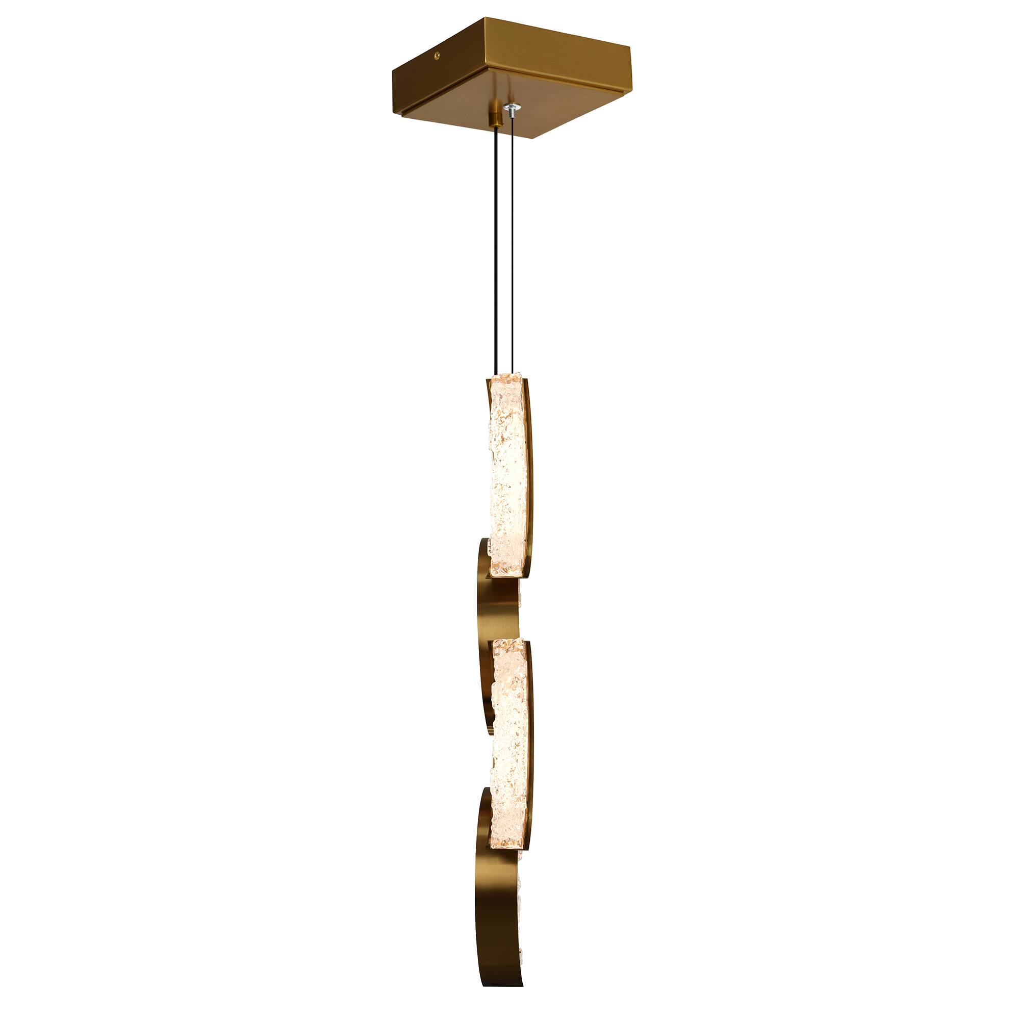Back. CWI Lighting - Moon Integrated LED Brass Mini Pendant - Brass.