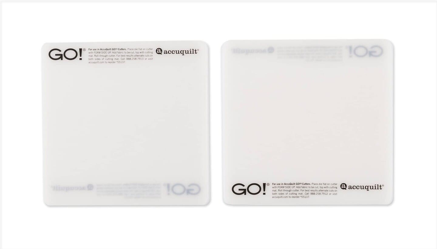 AccuQuilt - GO! Cutting Mat 6" x 6" (2 Pack) – Durable Replacement Mats for GO! Fabric Cutters - Gray