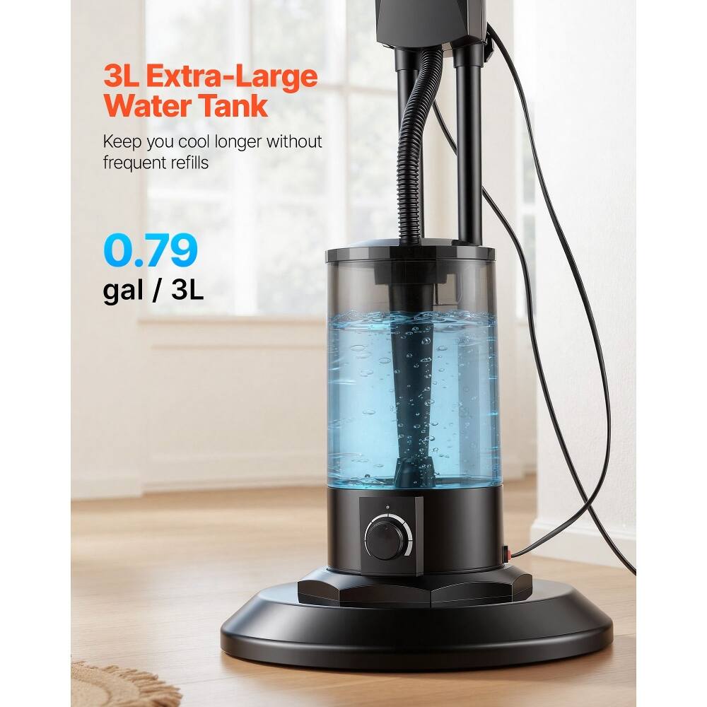 3L Extra-Large Water Tank  
Keep you cool longer without frequent refills  
0.79 gal / 3L