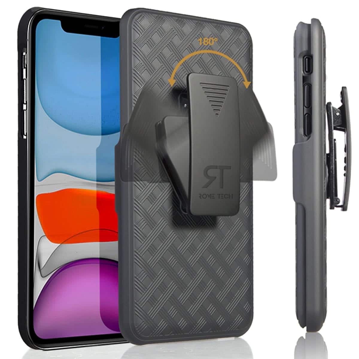 RomeTech - Shell Holster Combo Case for Apple iPhone 12 mini - Black