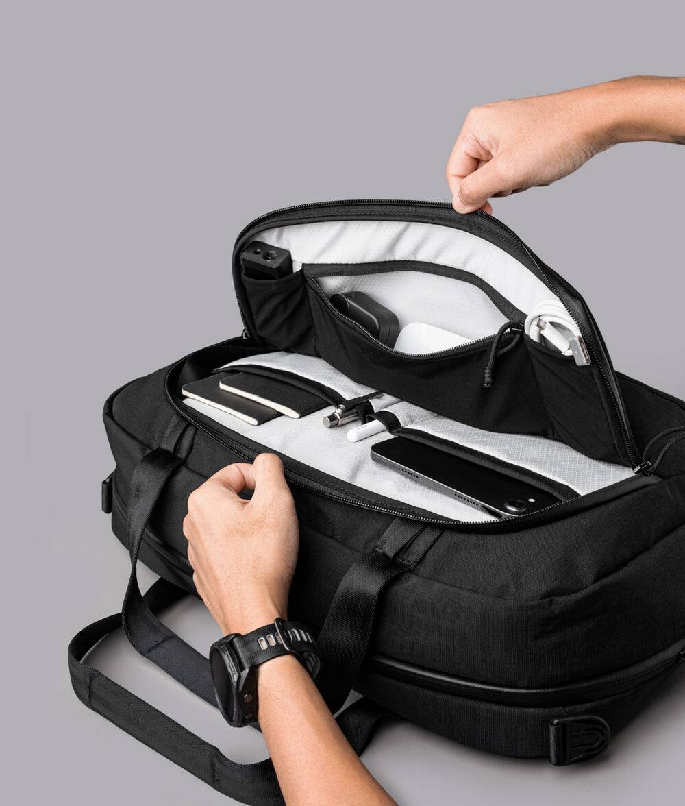 Alt View 2. ALPAKA - Bravo Brief 16 Inch Laptop Briefcase,Messenger Bag for Men and Women, Business Shoulder Bag for Work Travel - Black Axoflux 400D Ripstop Nylon.