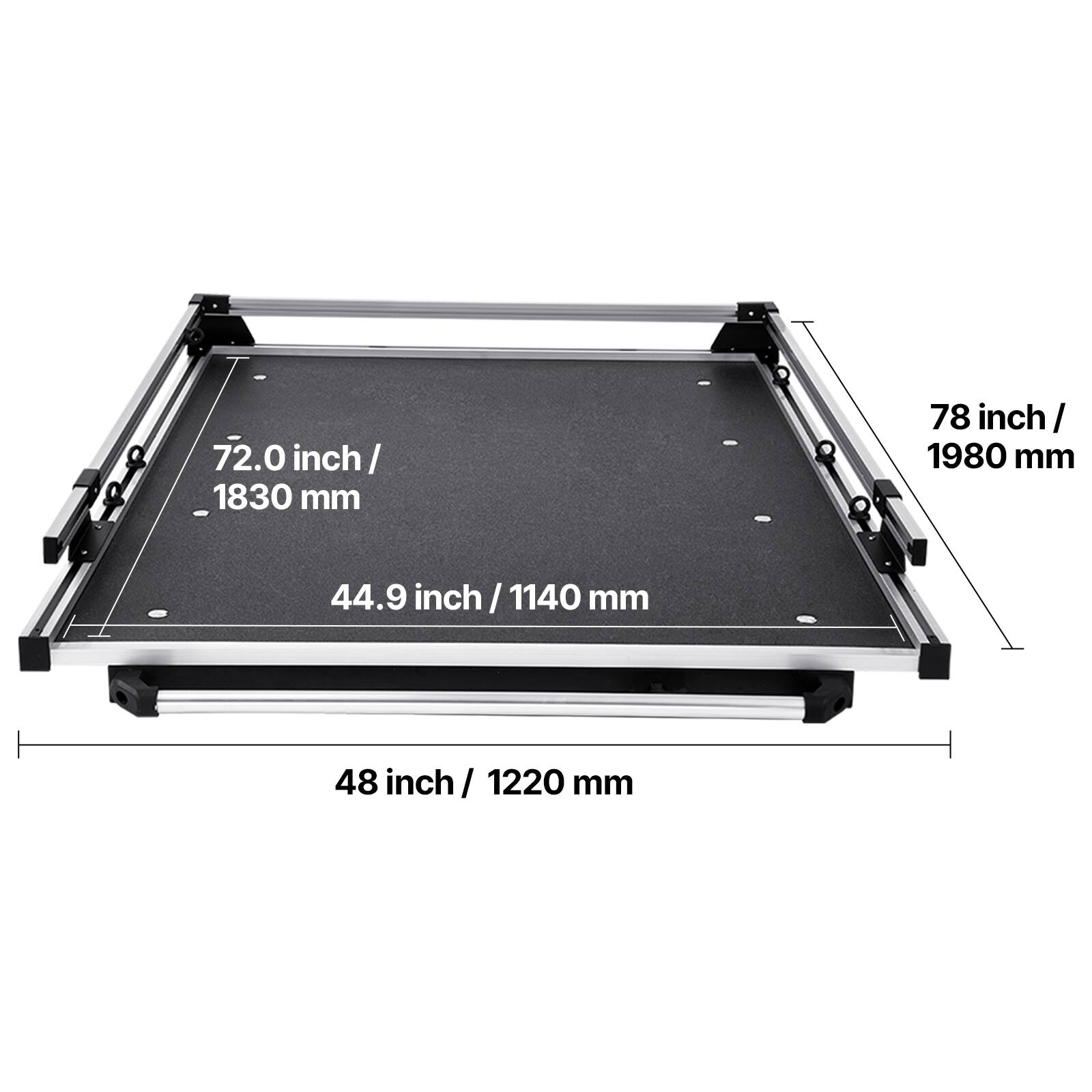 72.0 inch / 1830 mm  
78 inch / 1980 mm  
44.9 inch / 1140 mm  
48 inch / 1220 mm