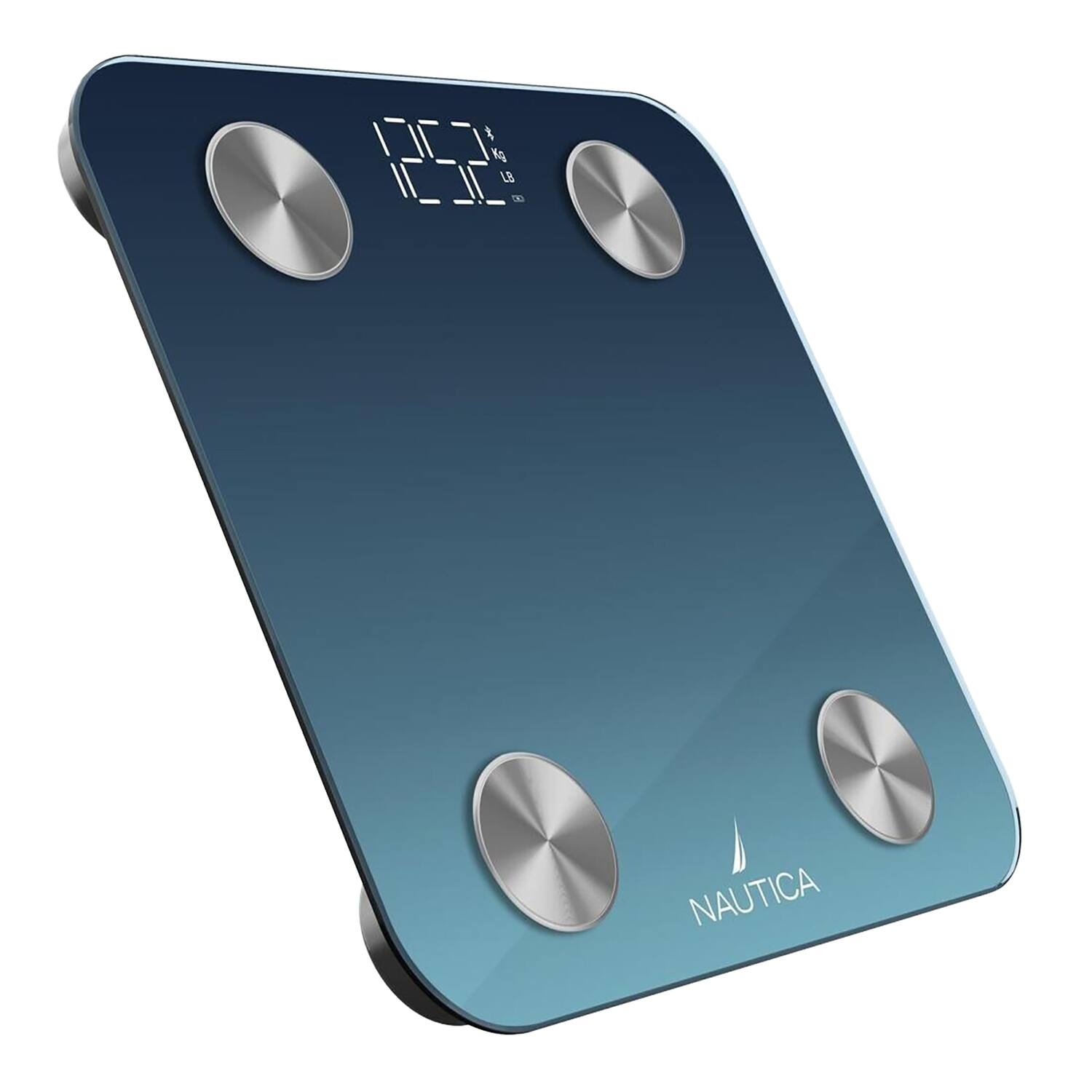 Alt View 6. Nautica - Nautica Smart Body Scale, Fat, Muscle Mass Tracking & More, Syncs with Smartphone for Body Composition Tracking, 396 Lbs - Navy Blue.