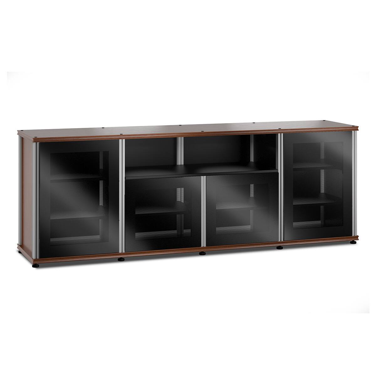 Front. Salamander Designs - Salamander Designs Synergy 345 Quad AV Cabinet (American Cherry with Black Glass & Aluminum Posts) - Cherry/Aluminum.