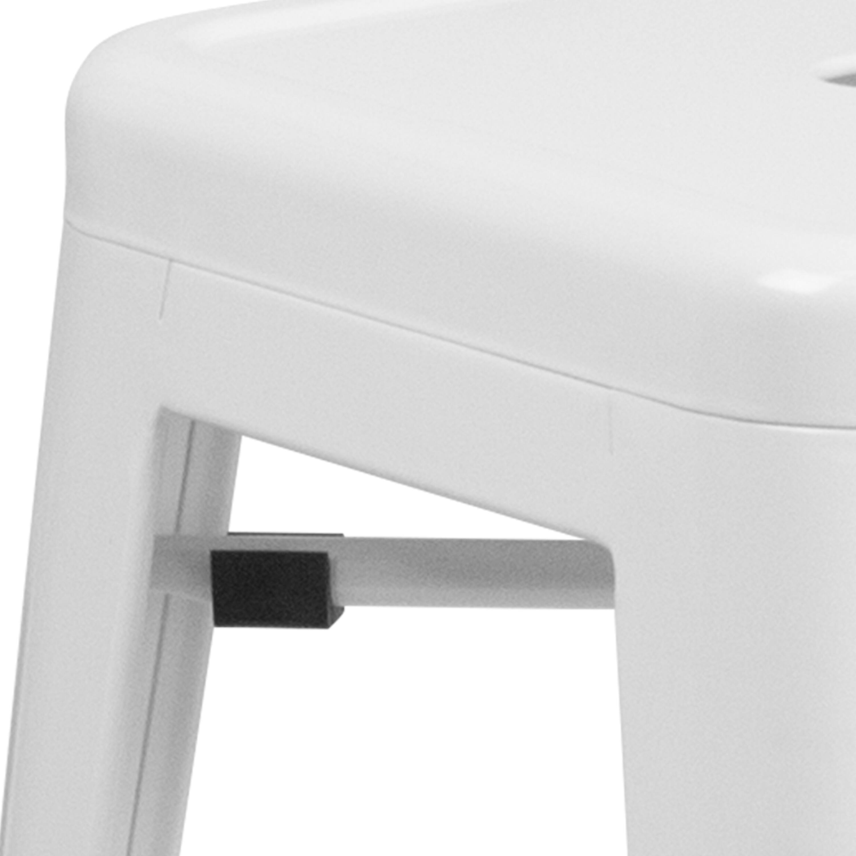 Alt View 8. Emma + Oliver - Commercial Grade 24"H Backless Metal Indoor-Outdoor Counter Stool w/ Square Seat - White.