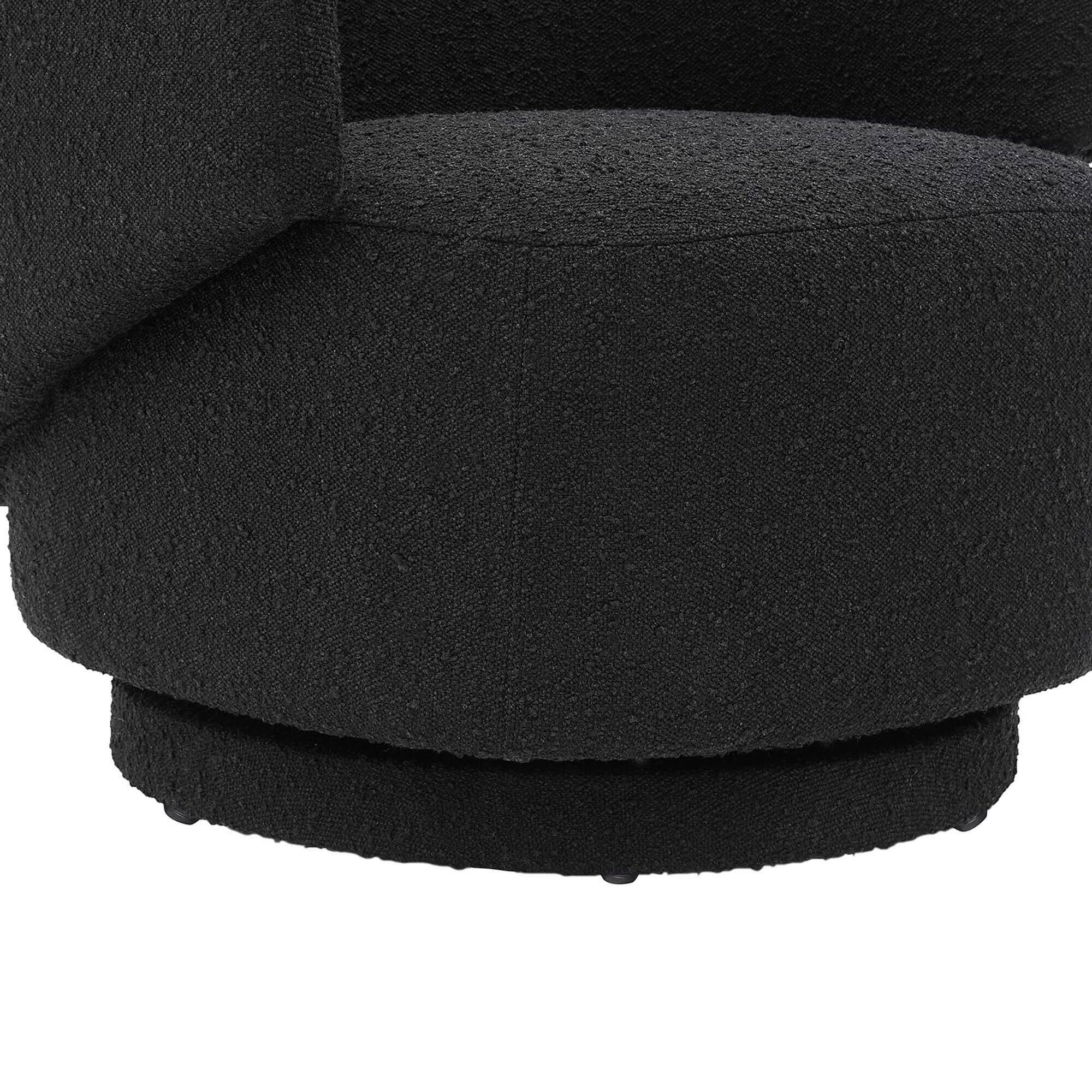Alt View 5. Modway - Celestia Boucle Fabric Swivel Chair by Modway - Black.