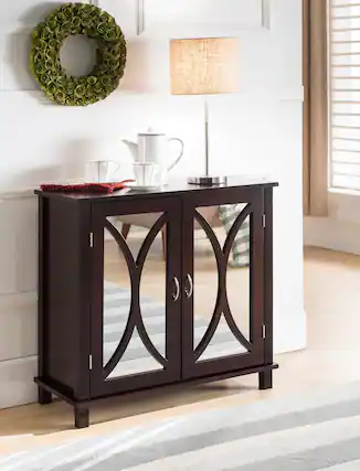 Front. Kings Brand Furniture - Kings Brand Furniture Marietta Espresso Buffet Accent Cabinet, Espresso - Dark Brown.