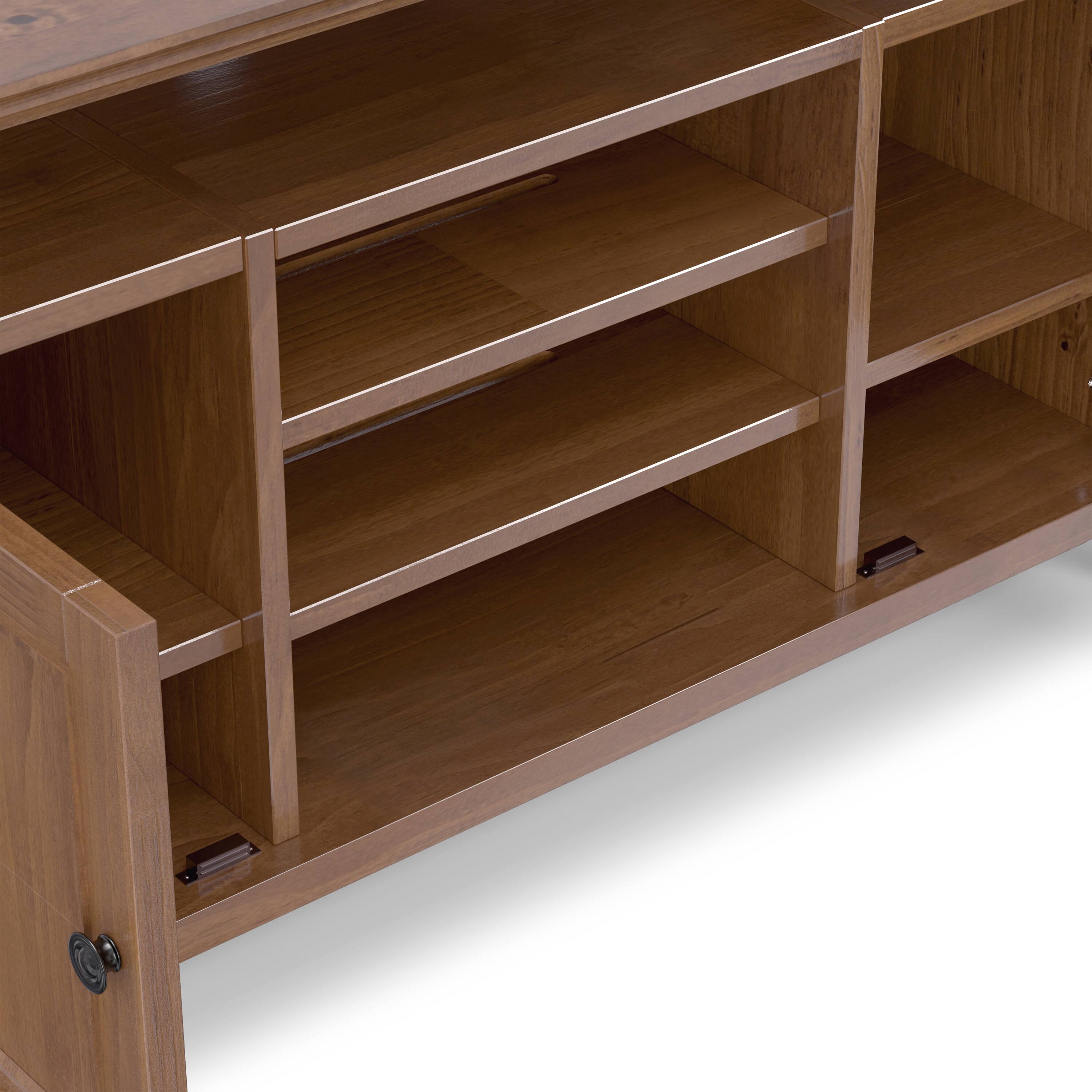 Alt View 5. Simpli Home - Amherst 54W TV Stand with Drawers, Doors and Open Top Shelf - Medium Saddle Brown.