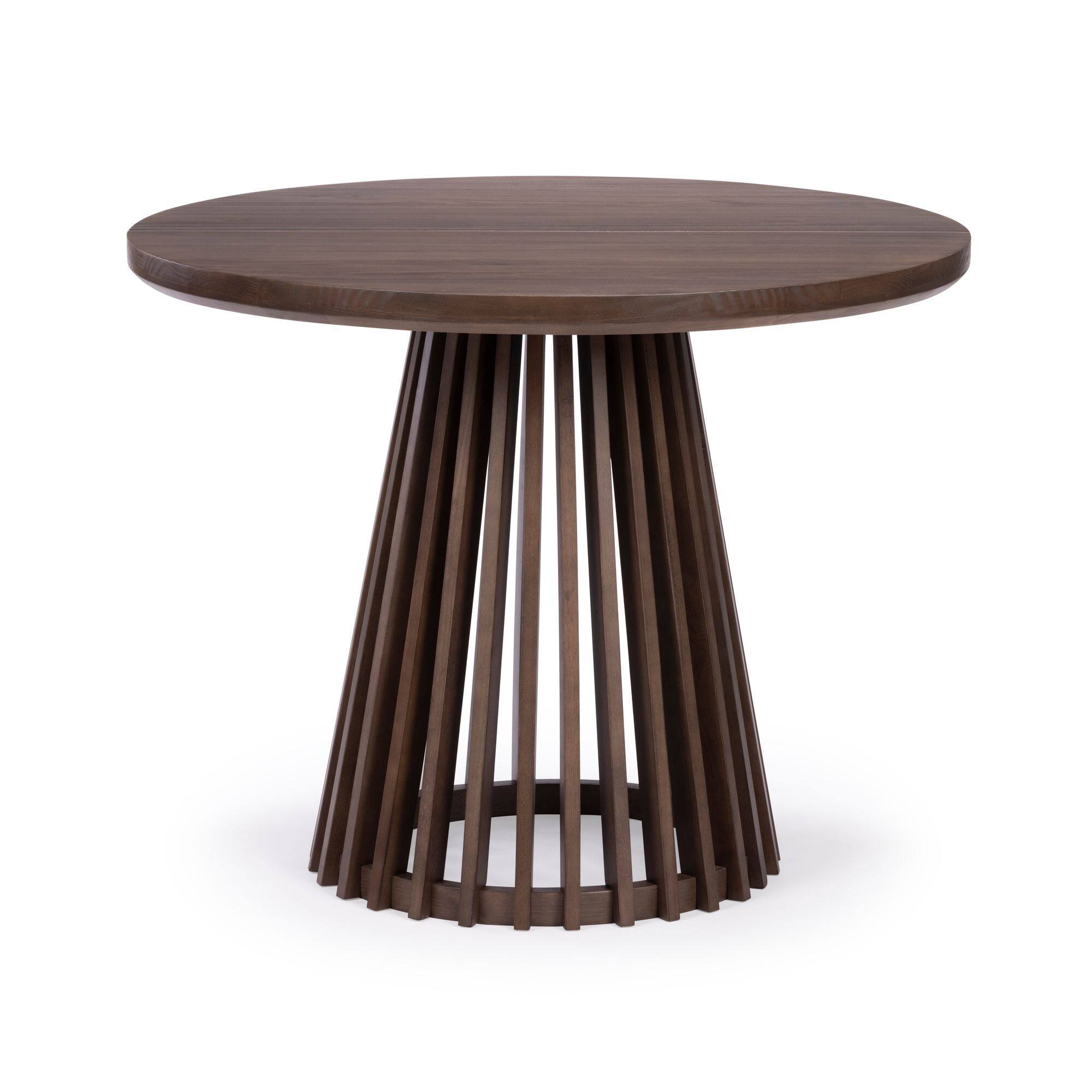 Alt View 2. Plank+Beam - Lido Round Dining Table (38in / 966mm)|| Walnut - Walnut.