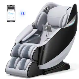 Koligey - R6M07 55" SL Track 4D Smart Massage Chair with AI Voice Control, Zero Gravity,Heat Therapy - Gray