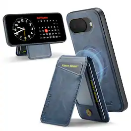 Dteck - Detachable Magnetic Wallet Case For Google Pixel 10a Shockproof Leather RFID Blocking Flip Kickstand Cover - Blue