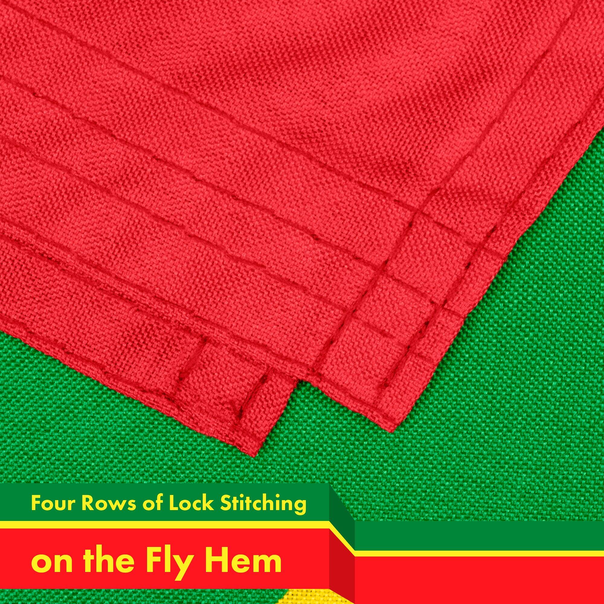 Four Rows of Lock Stitching on the Fly Hem