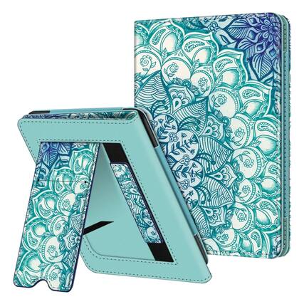 Front. Kitcheniva - 7" Kindle Paperwhite Case 12th/11th Gen 2024/2021 Foldable Stand Cover Emerald Illusions - Emerald Illusions.