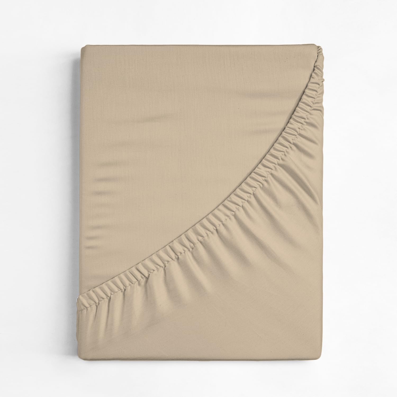 CGK Linens - 100% Cotton 400 TC Fitted Sheet Only - Extra Deep Pocket for 18"-24" Mattresses - Full - Cream