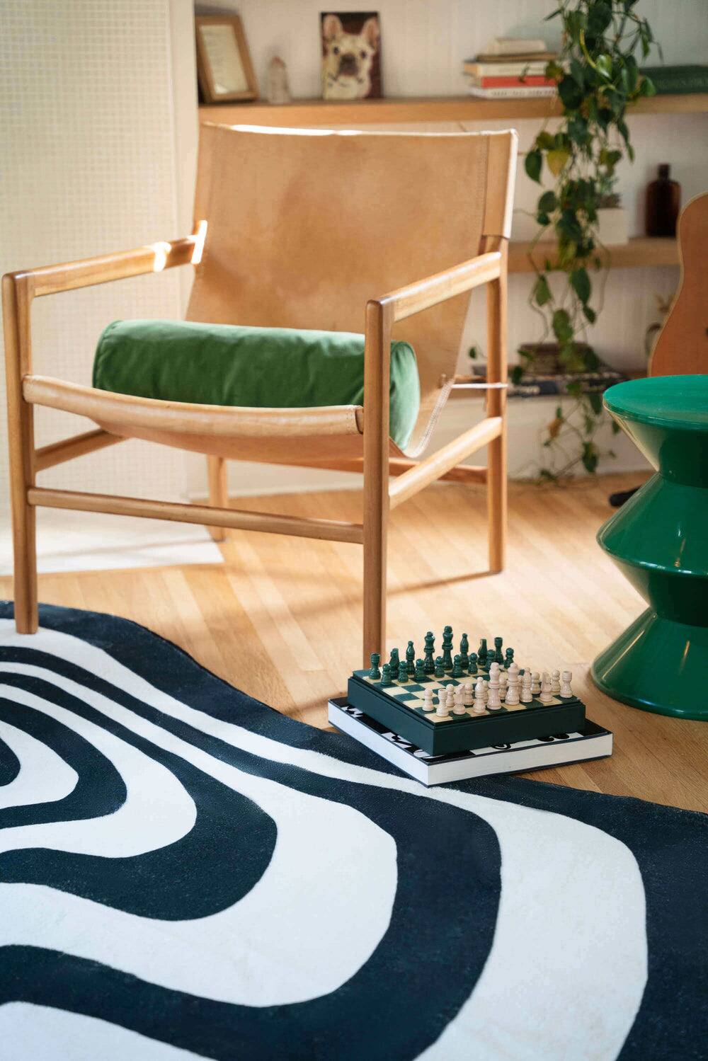 Left. Lanyspace - Lany Space Vertigo Irregular Area Rug - Multicolor.