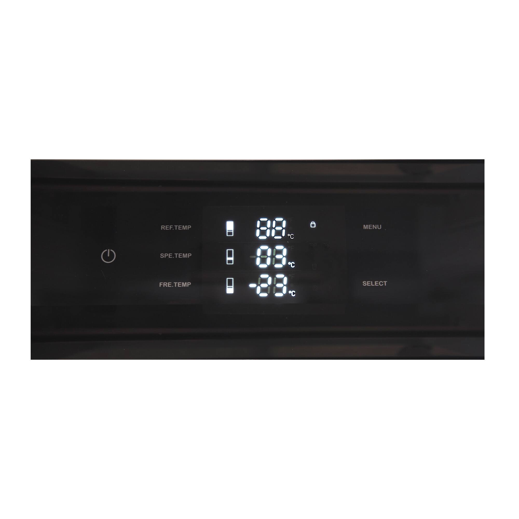 REF.TEMP 88°C  
SPE.TEMP 08°C  
FRE.TEMP -88°C  

MENU SELECT