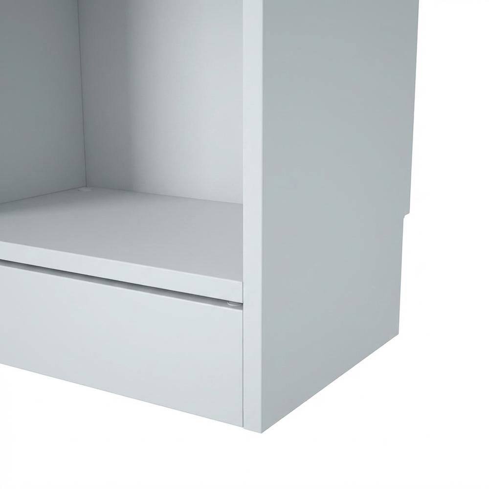 Alt View 2. FurniFact - White Tall 5 Shelf Bookcase - Stylish Narrow Bookshelf for Home or Office - White.
