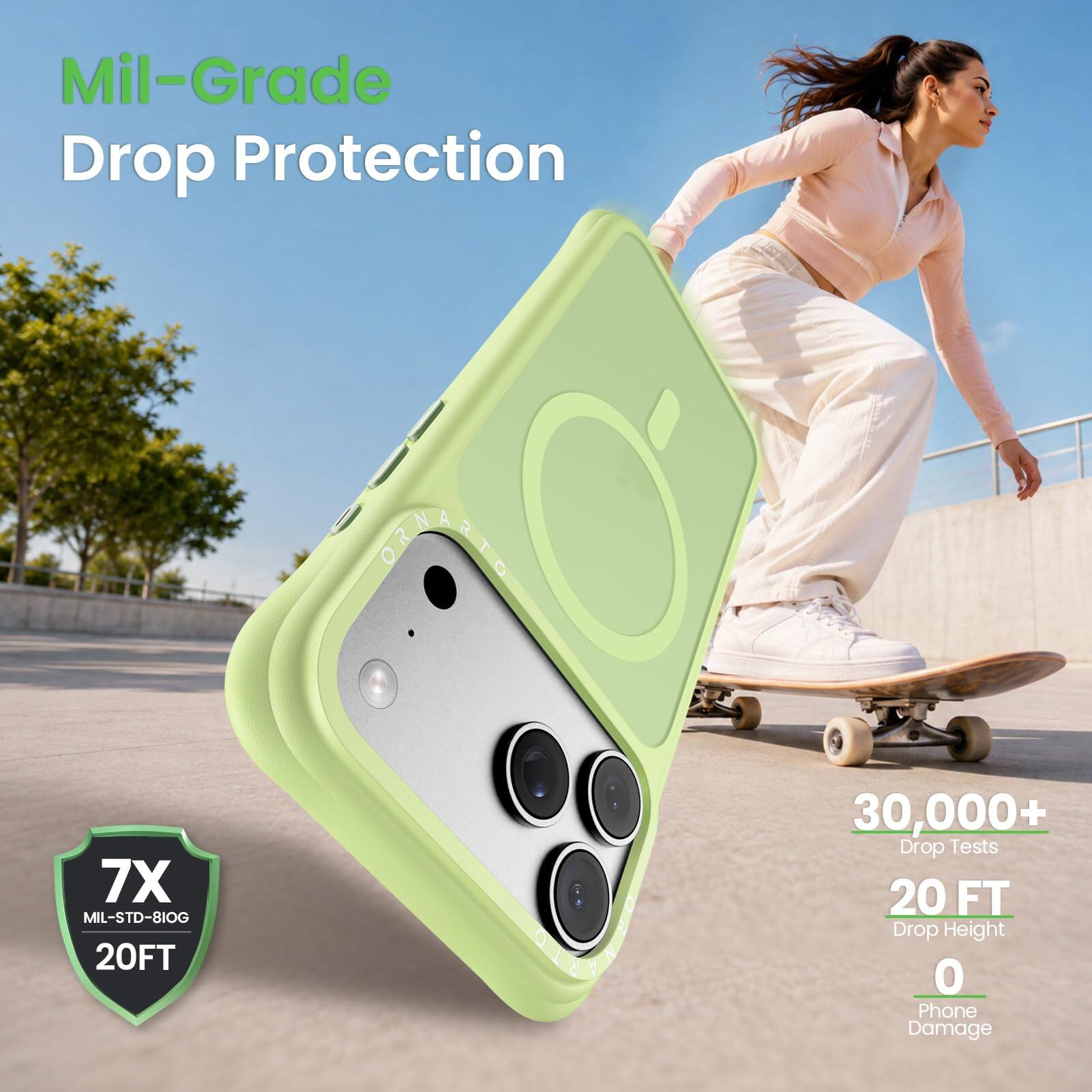 Mil-Grade Drop Protection

COMPANY

7X MIL-STD-810G 20FT

30,000+ Drop Tests

20 FT Drop Height

0 Phone Damage
