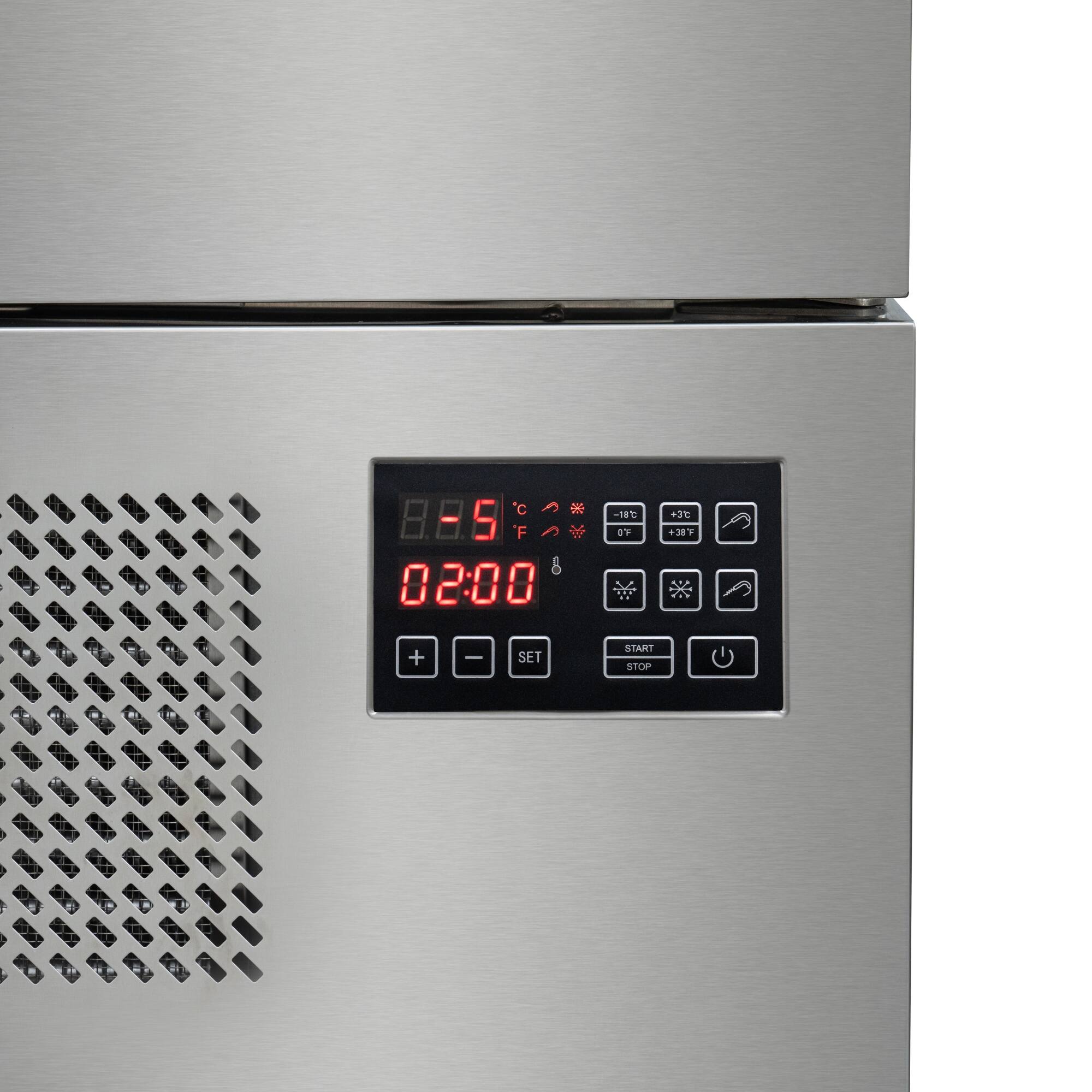 The text on the image reads: 8.8.5 5 F 8 02:00 - OF +3 +38 + I SET START STOP.