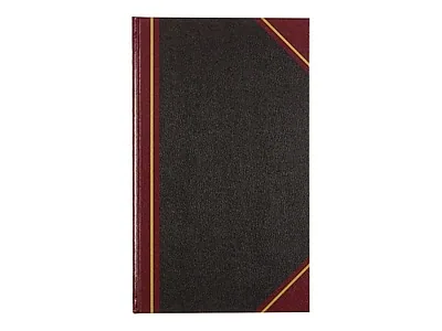 Front. National Brand - Rediform Texhide Record Book, 500 Pages, Black - Black.