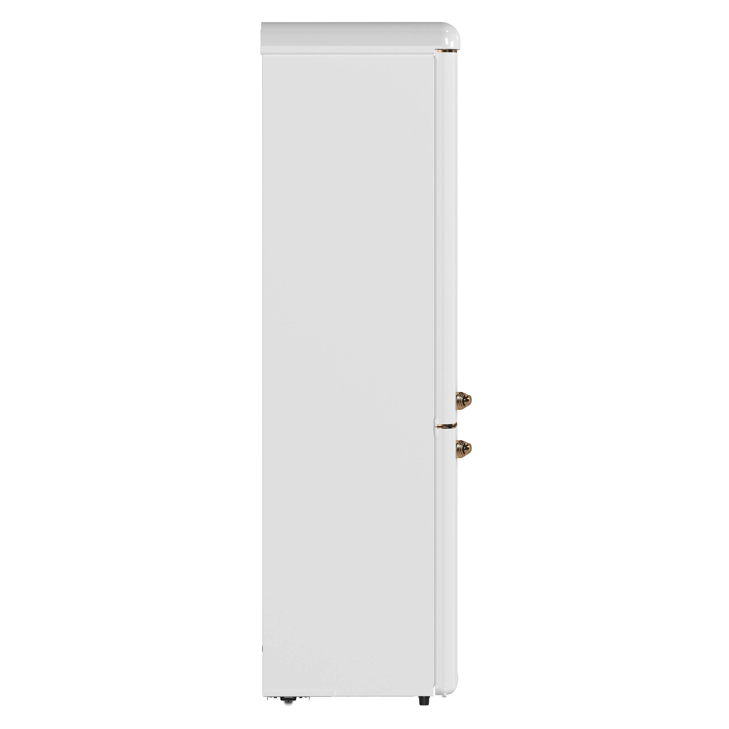 Left. Forno Appliances - Storico 9 Cu. Ft. Retro Compact Refrigerator with Bottom-Freezer - White.