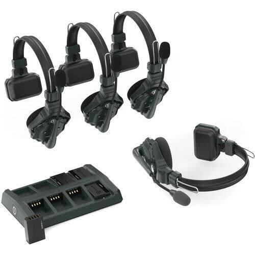 Alt View 1. HOLLYLAND - Hollyland Solidcom C1-4S Full-Duplex Wireless DECT Intercom System with 4 Headsets - Black.